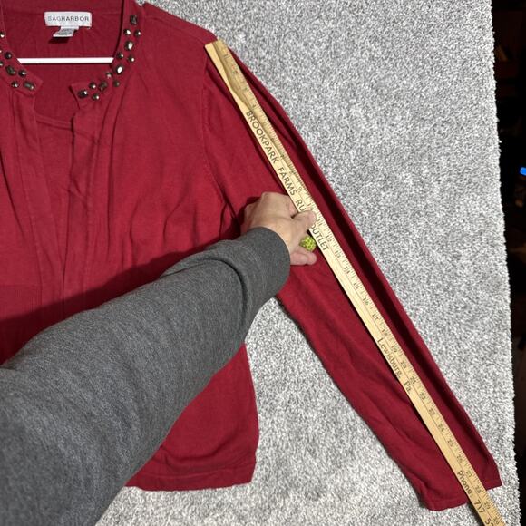 Vintage 90s Sag Harbor Cardigan Sweater Womens Size XL Beaded Grandmacore Chic - Picture 4 of 6